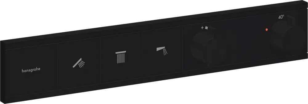 Biztonságos fizetés Hansgrohe RainSelect falsík alatti termosztátos csaptelep színkészlet 3 fogyasztóhoz, matt fekete 15381670Hansgrohe