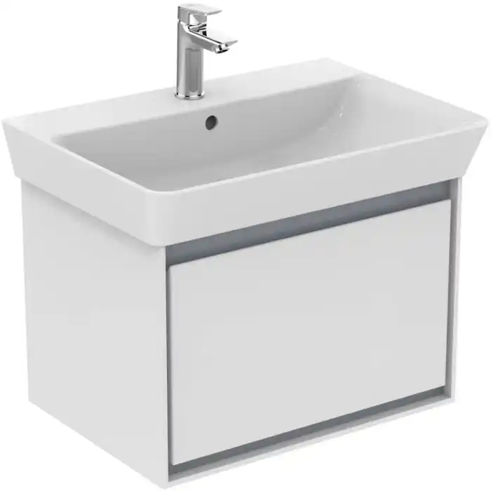 Olcsóbb Ideal Standard Connect Air Cube 58 cm fali mosdótartó szekrény 1 fiókkal, fehér/szürke E0847KNIdeal Standard