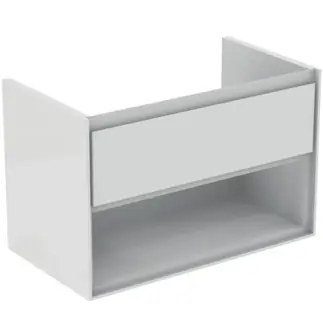 Alacsony ár Ideal Standard Connect Air 80 cm fali mosdótartó szekrény nyitott polccal, fehér E0827B2Ideal Standard