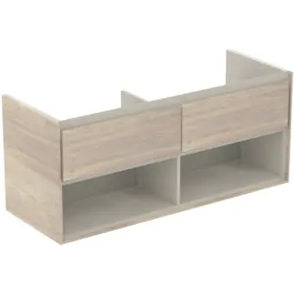 Ideal Standard Connect Air 120 cm fali mosdótartó szekrény nyitott polccal, világosbarna fa E0829UKIdeal Standard Utolsó esély