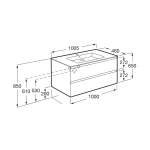 Roca Tenue 100 cm-es fürdőszobabútor szett matt fehér mosdóval, onyx A851935531Roca Gyors kiszállítás