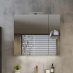Gyors szállítás Tboss Mirror Box Tressa 90x80 cm-es tükörös szekrény integrált és felső led világítással, powerboxxalTboss