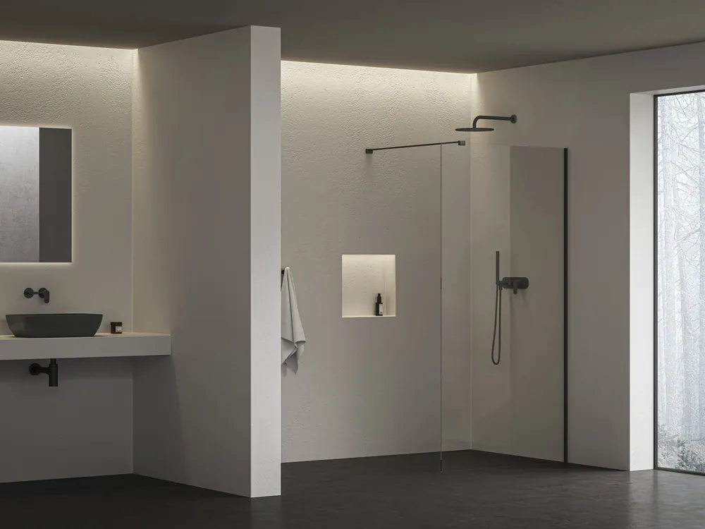 Ravak Air Wall 110 cm Walk-In zuhanyfal Transparent üveggel, fekete GW9WD0300Z1CRavak Szuper ajánlat