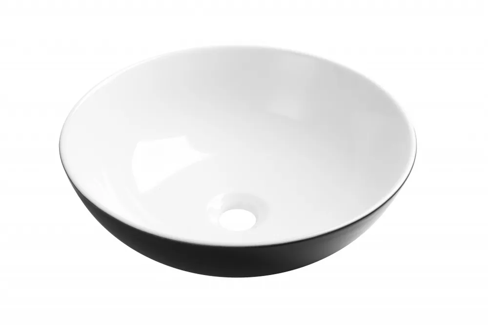 Invena Dokos pultra ültethető mosdó 39,5 cm, fekete/fehér CE-19-041-CInvena Szuper ajánlat