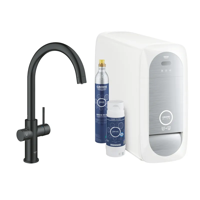 Azonnali szállítás Grohe Blue Home C-kifolyós kezdőkészlet, bársony fekete 31455KS1Grohe