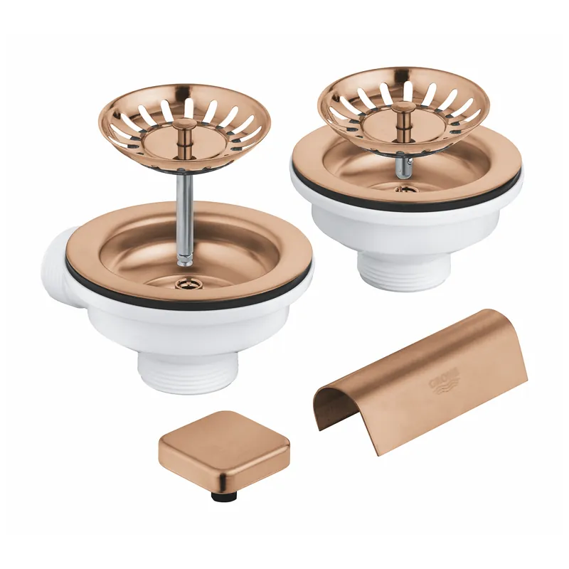 Csak ma Grohe konyhai leeresztő szett automata kiemelővel 2 medencés mosogatótálcához, brushed warm sunset 40999DL0Grohe