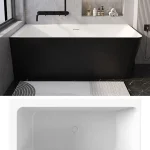 Niwell Ilda-L matt b&w 170×78 cm szabadonálló kád falhoz balos, matt fekete/fehér NW-KSZ-ILD-L170-MBWNIWELL Biztonságos fizetés