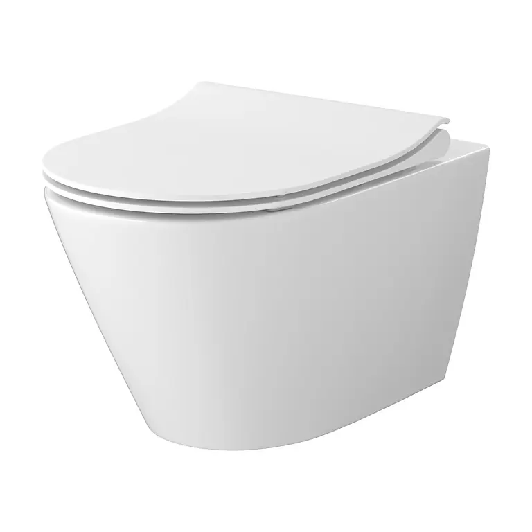 Alacsony ár Cersanit City Pro Oval Vortex fali wc lassú záródású ülőkével szett S701-883Cersanit