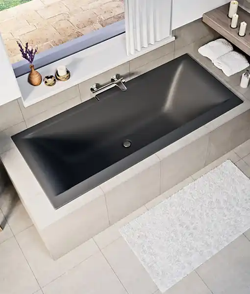 Niwell PETRA LUX Slim 180x80 egyenes kád, matt antracit WANW.SAD.180.080.ANSNIWELL Alacsony ár