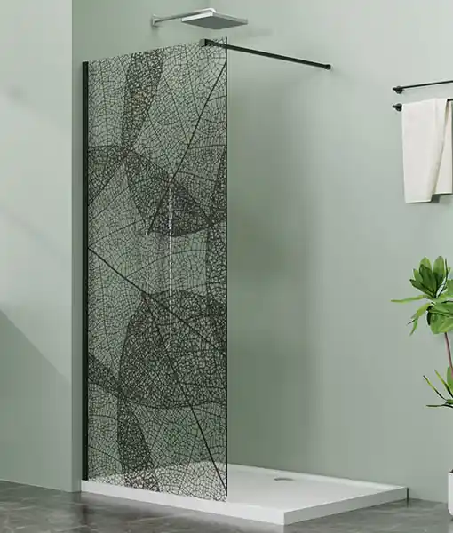 Niwell LETTI black walk-in zuhanyfal mintával, 90 cm NWWI-LETTB90NIWELL Kihagyhatatlan ajánlat