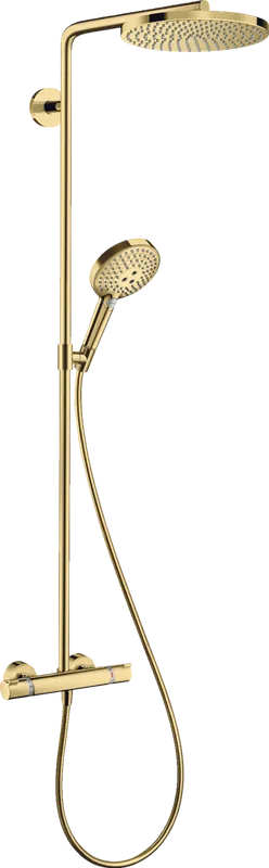 Akciós ár Hansgrohe Raindance S Showerpipe Ecosmart+ 240 PowderRain termosztátos zuhanyrendszer, polírozott arany 28825990Hansgrohe