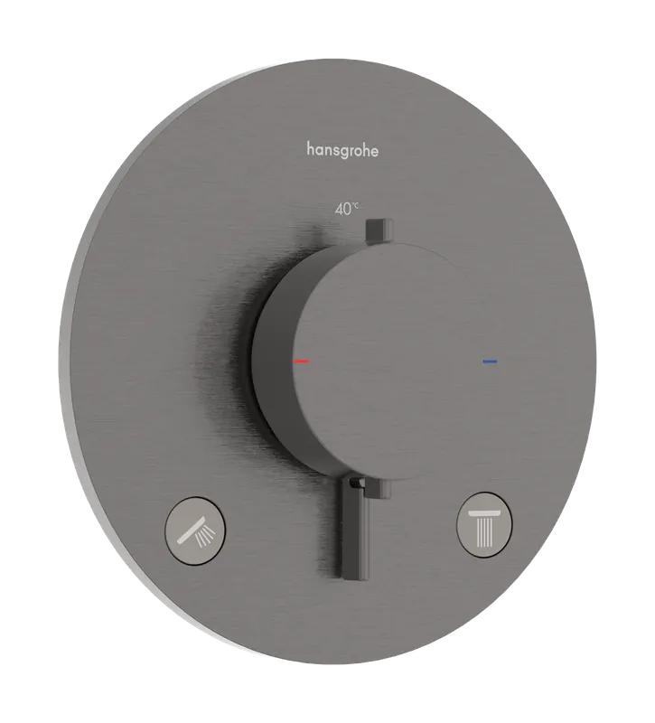 Kiárusítás Hansgrohe Ecostat Comfort S 2 funkciós falsík alatti termosztát, szálcsiszolt fekete króm 33715340Hansgrohe
