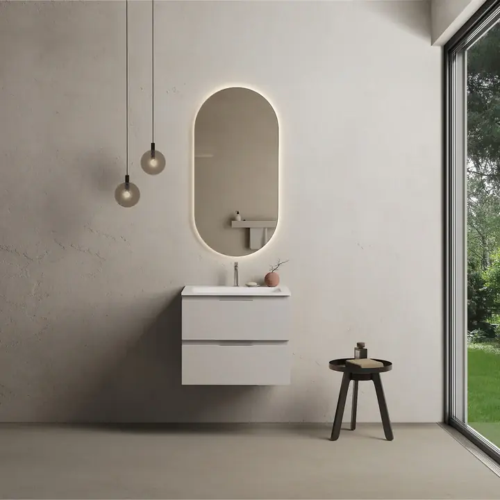 Marmy CODE 60x46x50 függesztett alsószekrény, 2 fiók, laminált (mosdó nélkül) Light Taupe 20 20 22 06 00 75Marmy Akció