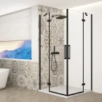 Biztonságos fizetés Sapho TRINITY BLACK 80x90 cm zuhanykabin transzparent üveggel, matt fekete GT2280-90C-BSapho