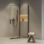 Ravak Roll 140 cm Walk-In zuhanyfal Transparent üveggel, fekete X9WVM0300Z1Ravak Kedvezményes ár