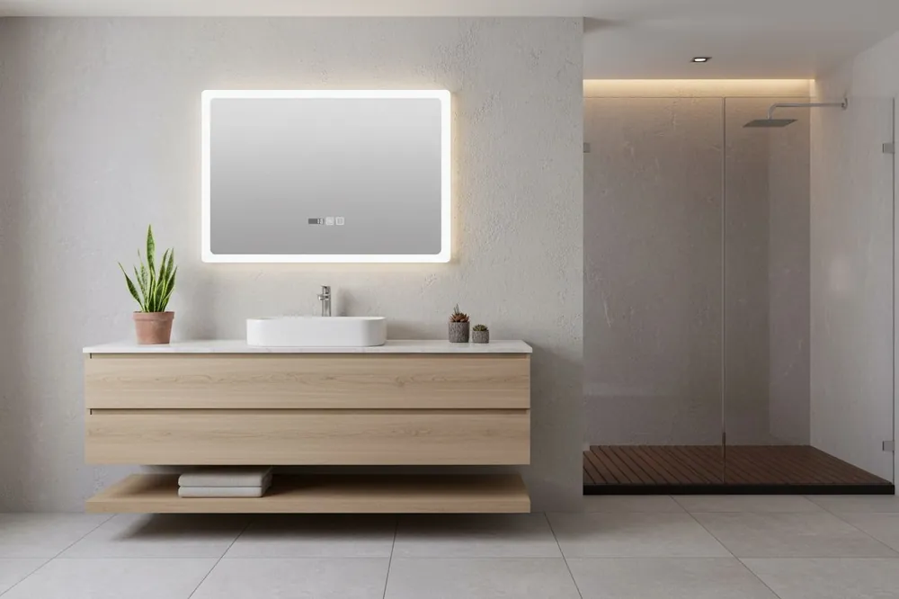 Biztonságos vásárlás Inspiro Design Biscano Smart 80x70 cm fürdőszobai tükör LED keretvilágítással TBI-80x70Inspiro Design