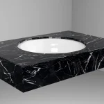 Különleges ajánlat DesignFlow - Mediterrán Kerámia - Egyedi, kézzel készített mosdópult - 800x550x120 - Kerek mosdó - Marquina Select