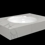 DesignFlow - Mediterrán Kerámia - Egyedi, kézzel készített mosdópult - 800x550x120 - Kerek mosdó - Statuario Light Vedd meg online