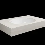 Gyors szállítás DesignFlow - Mediterrán Kerámia - Egyedi, kézzel készített mosdópult - 800x550x120 - Ovális mosdó - Travertino Ivory